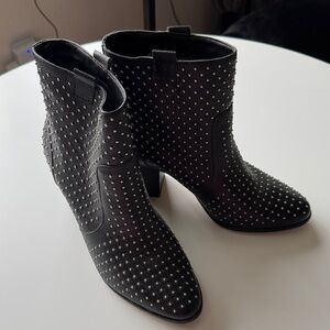Rebecca Minkoff Black Studded Ankle Booties,size 9,5